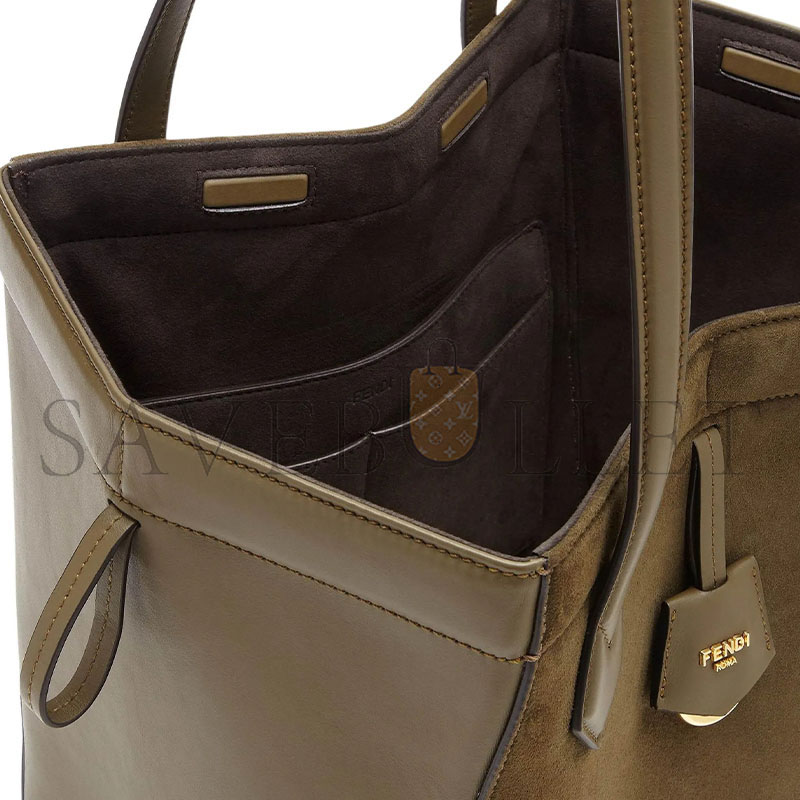 FENDI ORIGAMI MEDIUM LEATHER GREEN 8BH414AS79F1PPT (27*27*15cm)